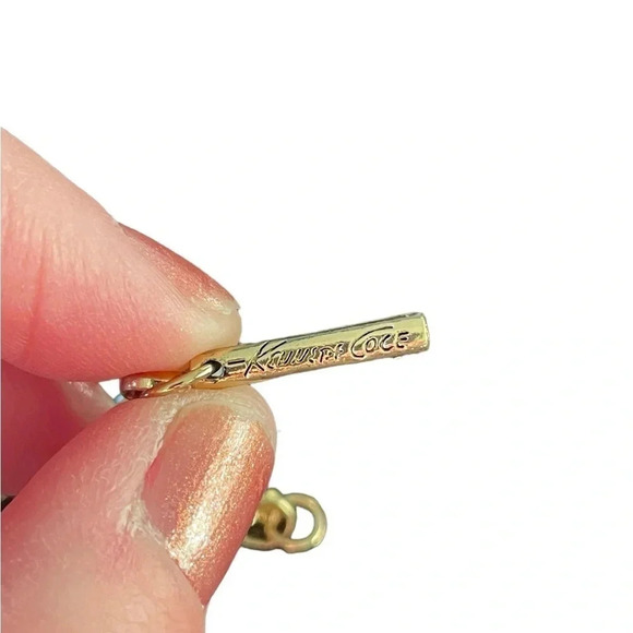 Kenneth Cole Stamped Gold Pendant Necklace Professional Business Office Wear - Picture 3 of 8